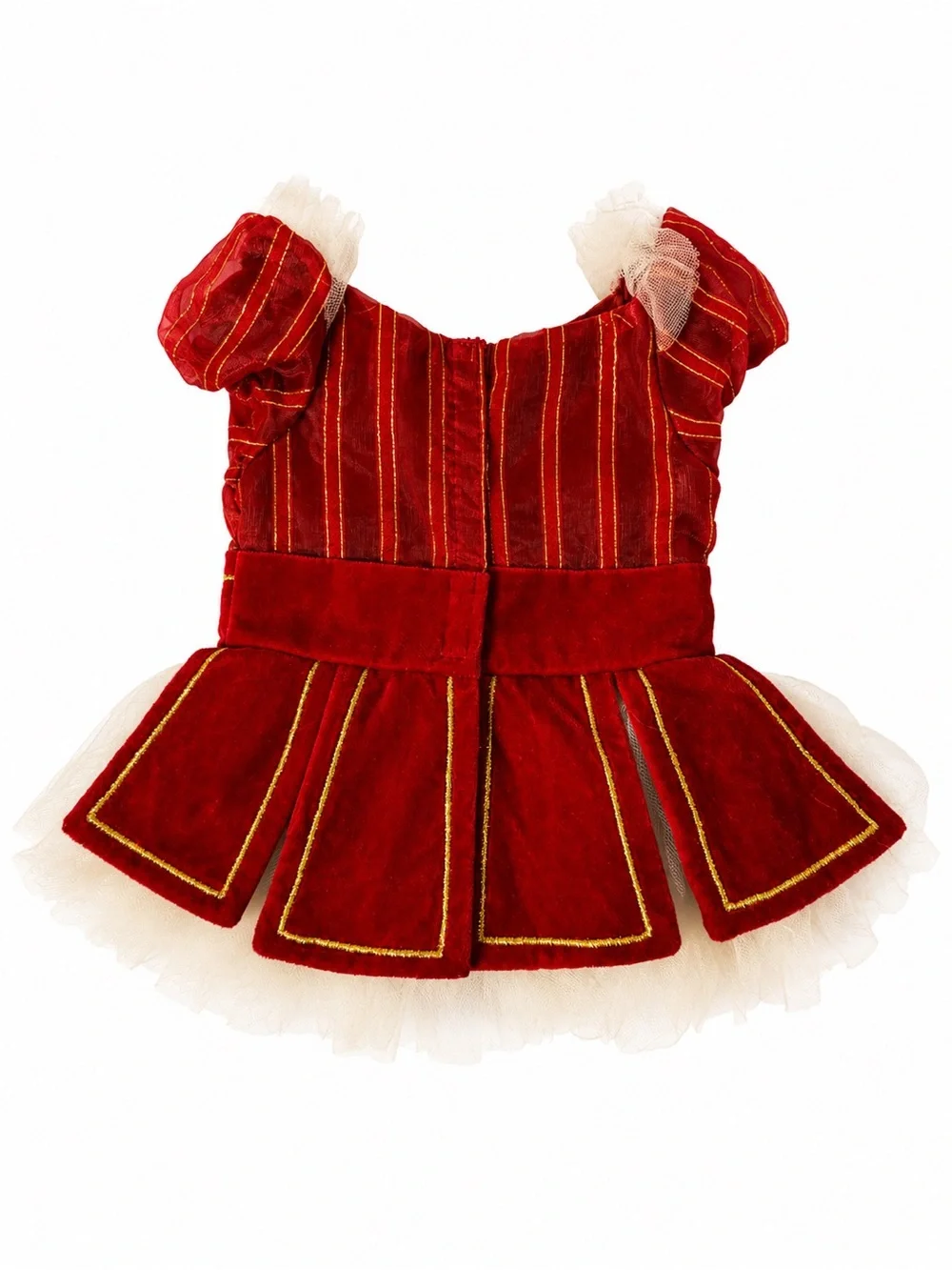 American Girl Ruby Ballet Dress 2008 Red Velvet Gold Trim 18” Doll Dress Retired